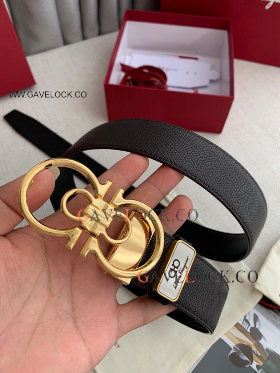Wholesale Ferragamo Men Reversible Belt Gancini Switch buckle Gold